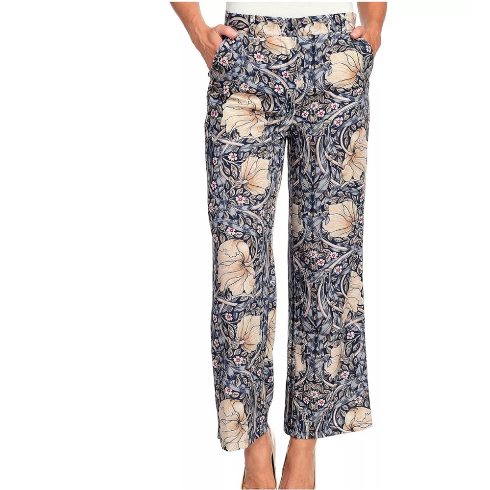 Women’s WD.NY Floral‎ Woven Zip Front Wide Leg 2-Pocket Pants